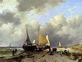 Remigius Adriannus van Haanen Unloading The Catch painting